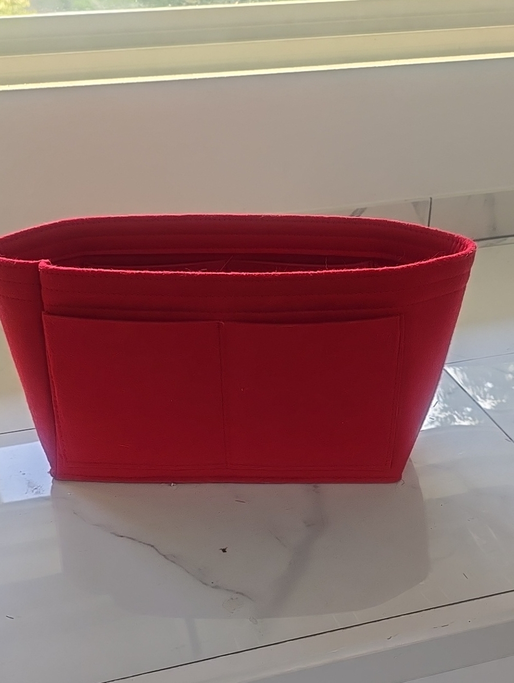 Red Felt Tote Organizer Insert - Women's Bag Accessory